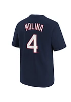 Yadier Molina St Louis Cardinals Youth Navy Blue Name Number Player Tee
