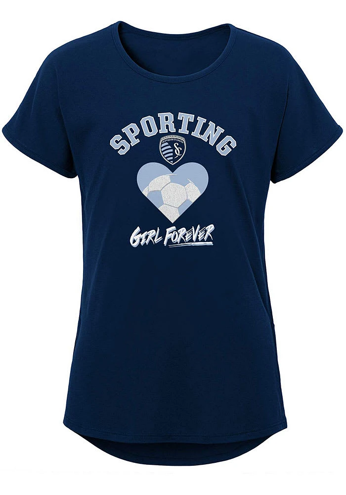 Sporting Kansas City Girls Navy Blue Forever Girl Short Sleeve Tee