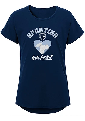 Sporting Kansas City Girls Navy Blue Forever Girl Short Sleeve Tee