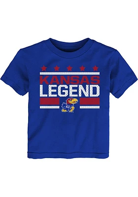 Kansas Jayhawks Toddler Blue Mesh Spirit Short Sleeve T-Shirt