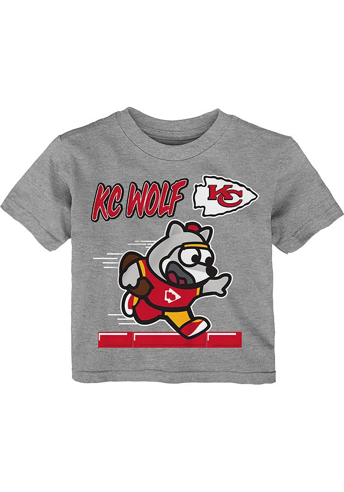 KC Wolf Kansas City Chiefs Infant Game Player Short Sleeve T-Shirt Grey