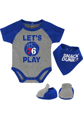 Philadelphia 76ers Baby Blue Hook Set One Piece with Bib
