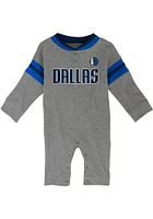 Dallas Mavericks Baby Grey The Defender Long Sleeve One Piece