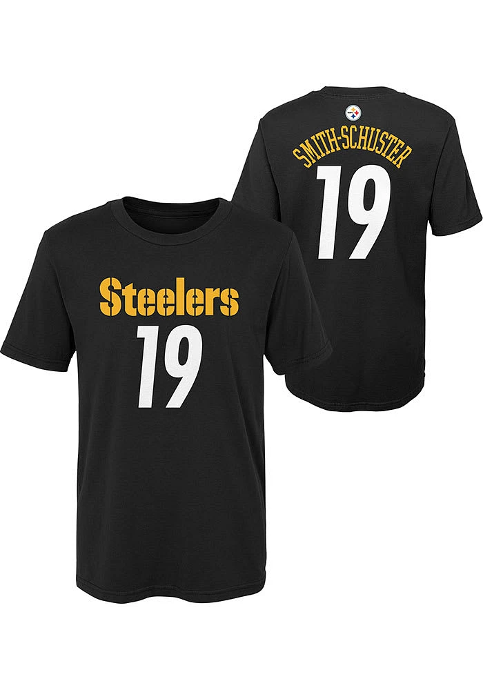 JuJu Smith-Schuster Pittsburgh Steelers Boys Black Name Number Short Sleeve T-Shirt
