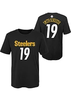 JuJu Smith-Schuster  Pittsburgh Steelers Boys Black Name Number Short Sleeve T-Shirt