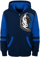 Dallas Mavericks Toddler Straight to the League Long Sleeve Full Zip Sweatshirt - Blue