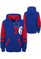 Philadelphia 76ers Toddler Straight to the League Long Sleeve Full Zip Sweatshirt - Blue