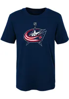 Columbus Blue Jackets Youth Navy Primary Logo Short Sleeve T-Shirt