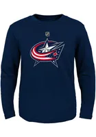 Columbus Blue Jackets Youth Navy Primary Logo Long Sleeve T-Shirt