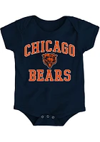 Chicago Bears Baby Navy Blue #1 Design Short Sleeve One Piece