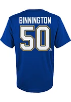 Jordan Binnington St Louis Blues Youth Blue Name Number Player Tee