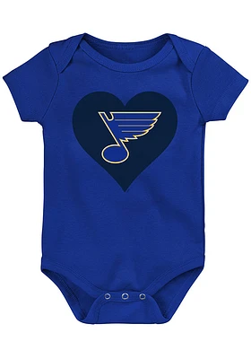 St Louis Blues Baby Blue I Heart My Team Short Sleeve One Piece
