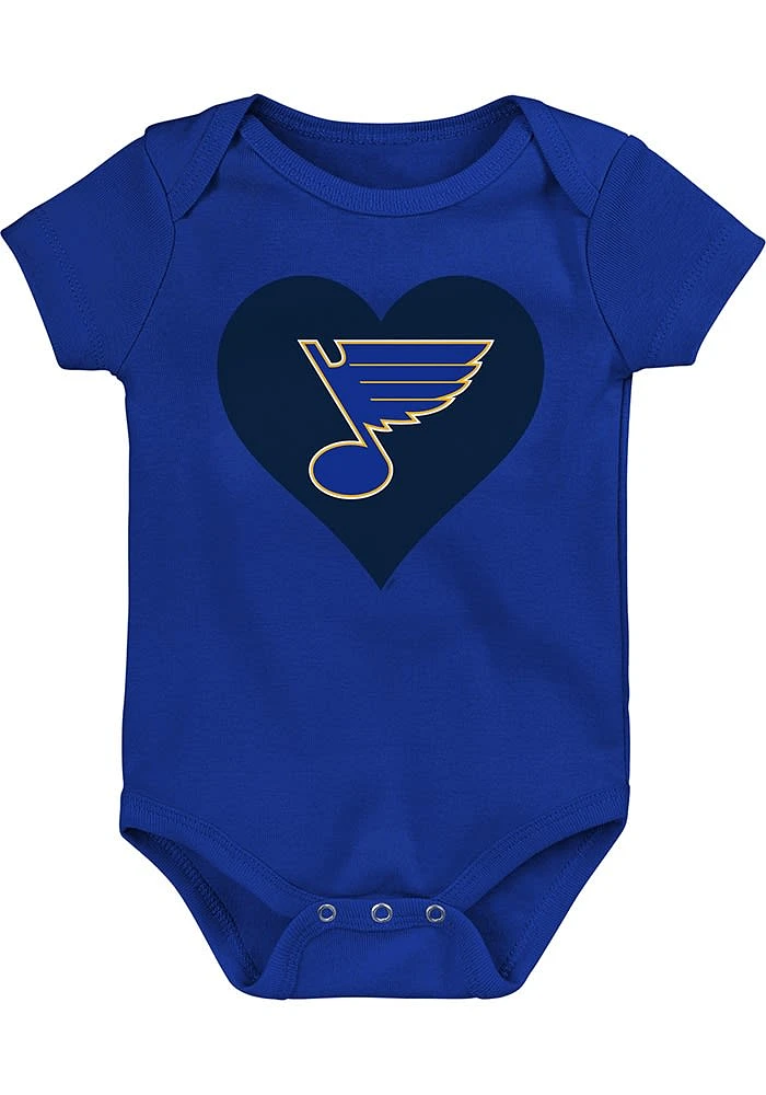 St Louis Blues Baby Blue Haert Short Sleeve One Piece