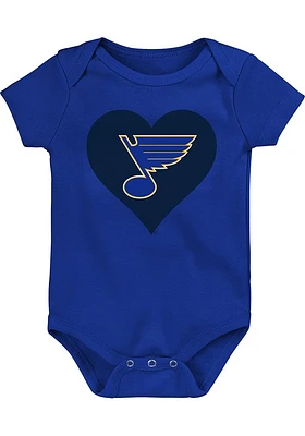 St Louis Blues Baby Blue Haert Short Sleeve One Piece