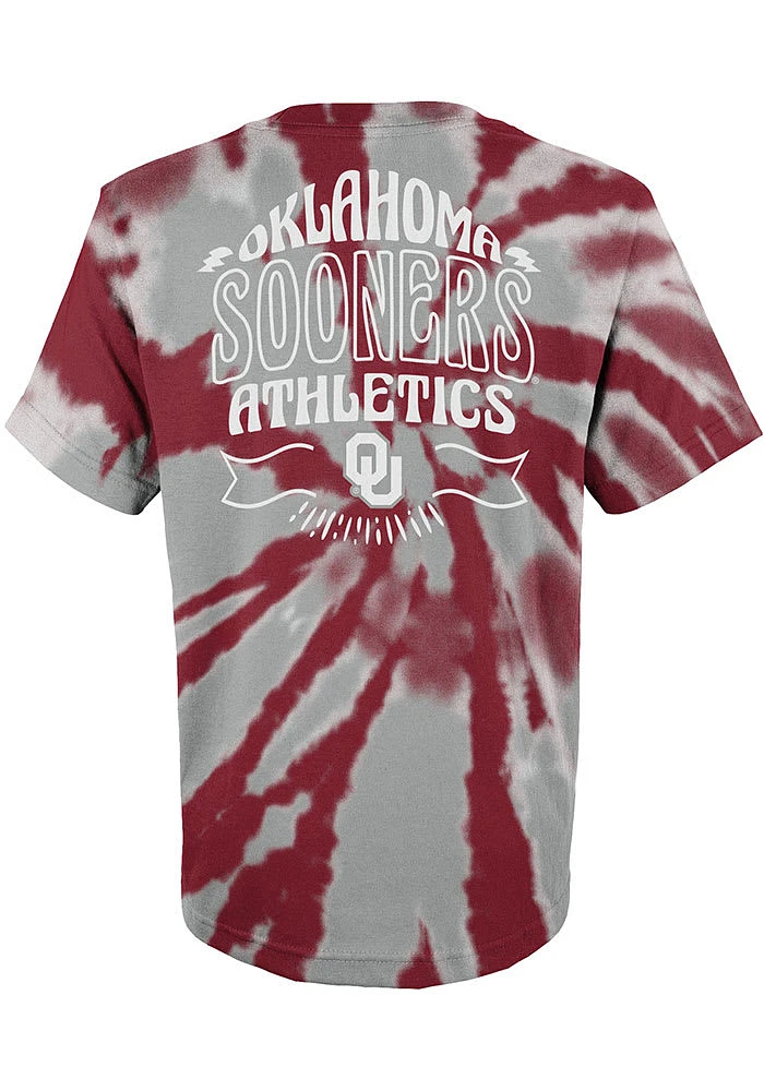 Oklahoma Sooners Youth Cardinal Pennant Tie Dye Short Sleeve T-Shirt
