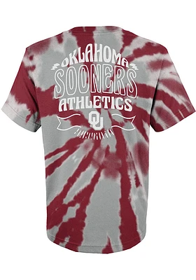 Oklahoma Sooners Youth Cardinal Pennant Tie Dye Short Sleeve T-Shirt