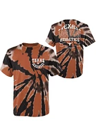 Texas Longhorns Youth Burnt Orange Pennant Tie Dye Short Sleeve T-Shirt