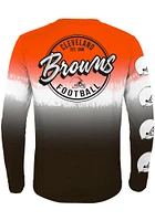 Cleveland Browns Toddler Brown Double up Tie Dye Long Sleeve T-Shirt