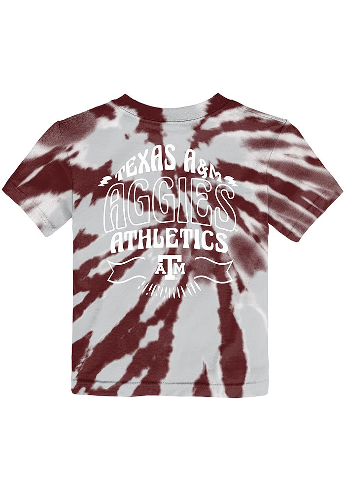 Texas A&M Aggies Toddler Maroon Pennant Tie Dye Short Sleeve T-Shirt