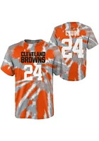 Nick Chubb Cleveland Browns Youth Orange Tie Dye NN Player Tee