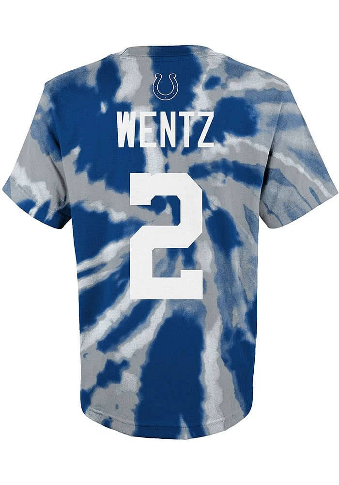 Carson Wentz Indianapolis Colts Youth Blue Tie Dye NN Player Tee