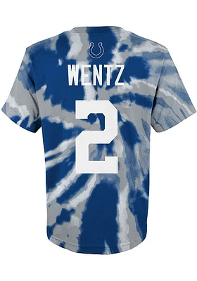 Carson Wentz Indianapolis Colts Youth Blue Tie Dye NN Player Tee