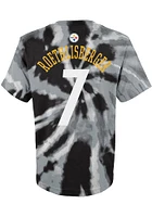 Ben Roethlisberger Pittsburgh Steelers Youth Black Tie Dye NN Player Tee