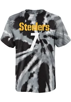 Ben Roethlisberger Pittsburgh Steelers Youth Black Tie Dye NN Player Tee