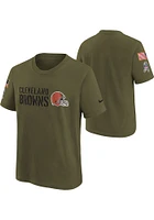 Nike Cleveland Browns Youth Olive Salute To Service Legend Short Sleeve T-Shirt