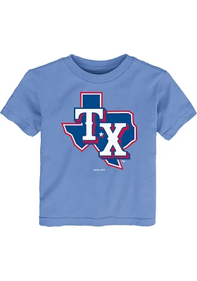 Texas Rangers Toddler Light Blue Alternate Logo Short Sleeve T-Shirt