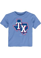 Texas Rangers Toddler Light Blue Alternate Logo Short Sleeve T-Shirt