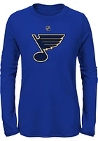 St Louis Blues Girls Blue primary logo Long Sleeve T-shirt