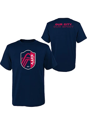 St Louis City SC Youth Navy Blue Our Short Sleeve T-Shirt