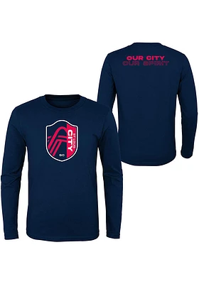 St Louis City SC Youth Navy Blue Our Long Sleeve T-Shirt