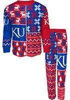 Kansas Jayhawks Boys Sweater Style PJ Set - Blue