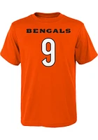 Joe Burrow Cincinnati Bengals Youth Orange Mainliner NN Player Tee