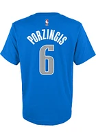 Kristaps Porzingis Dallas Mavericks Youth Blue Name Number Player Tee