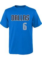 Kristaps Porzingis Dallas Mavericks Youth Blue Name Number Player Tee