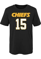 Patrick Mahomes  Kansas City Chiefs Boys Black Mainliner NN Short Sleeve T-Shirt