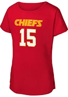 Patrick Mahomes Kansas City Chiefs Girls Red Mainliner NN Dolman Short Sleeve Player T Shirt