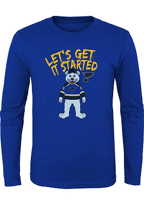 Louie  Outer Stuff St Louis Blues Youth Blue Lets Get It Started Long Sleeve T-Shirt