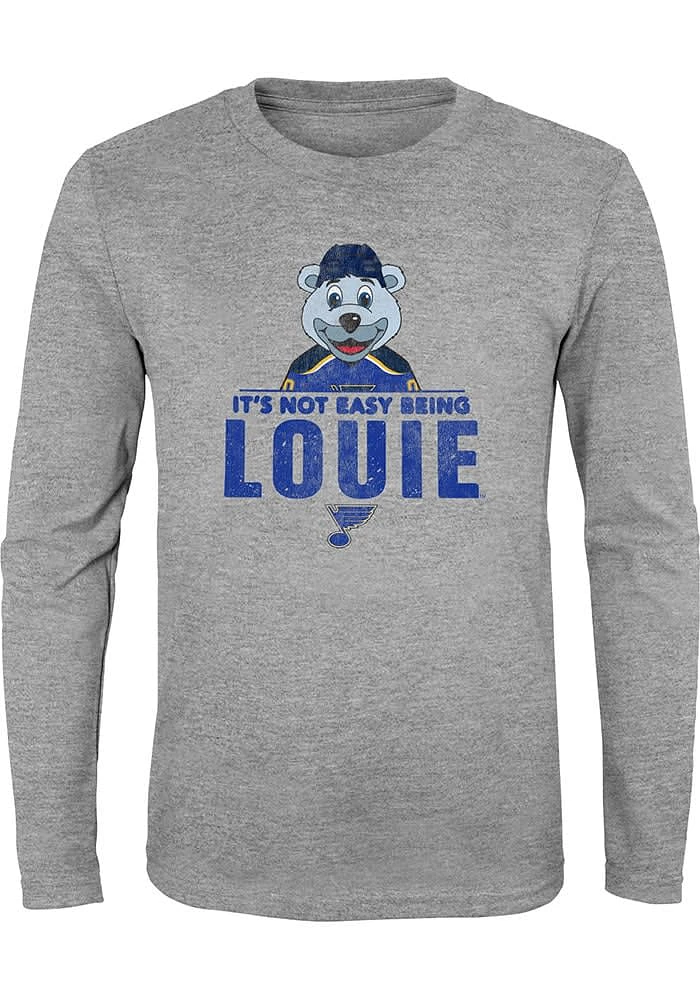 Louie Outer Stuff St Louis Blues Youth Grey Its Not Easy Being Long Sleeve T-Shirt