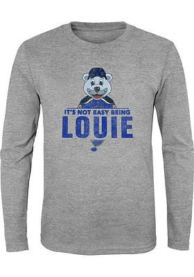 Louie  Outer Stuff St Louis Blues Youth Grey Its Not Easy Being Long Sleeve T-Shirt