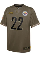 Najee Harris Pittsburgh Steelers Youth Olive Nike Salute To Service Game Football Jersey