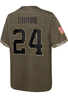 Nick Chubb Cleveland Browns Youth Olive Nike Salute To Service Game Football Jersey
