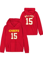 Patrick Mahomes  Kansas City Chiefs Boys Red Name Number Long Sleeve Hooded Sweatshirt
