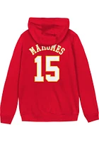 Patrick Mahomes  Kansas City Chiefs Boys Red Name Number Long Sleeve Hooded Sweatshirt