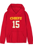 Patrick Mahomes  Kansas City Chiefs Boys Red Name Number Long Sleeve Hooded Sweatshirt