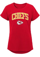 Kansas City Chiefs Girls Red Glitter Glam Girl Short Sleeve Tee
