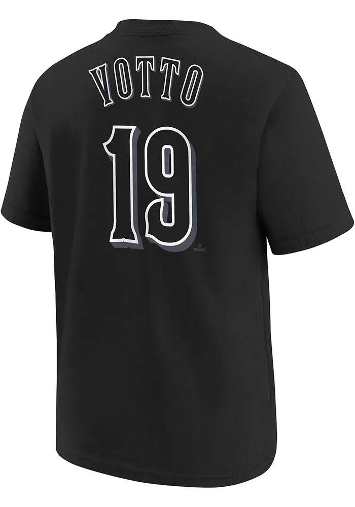 Joey Votto Cincinnati Reds Youth Black Refresh NN Player Tee